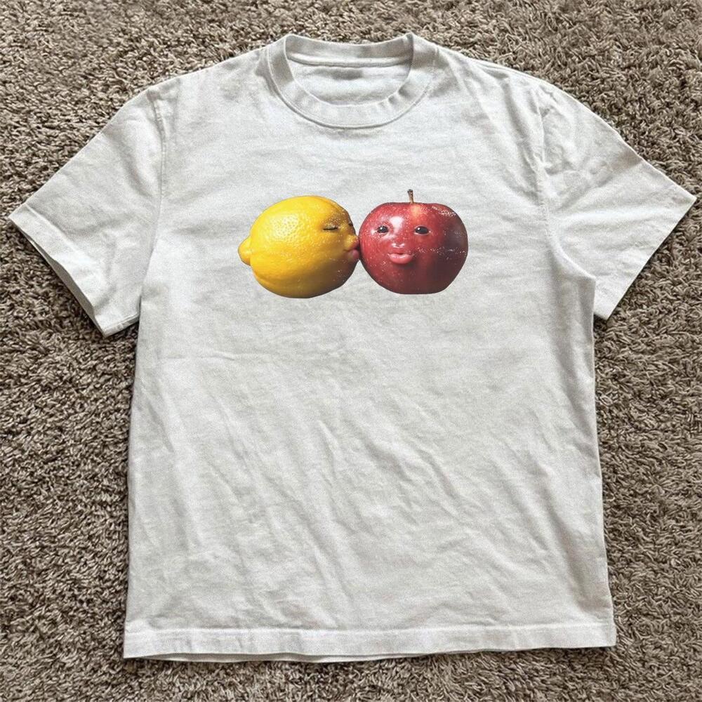 White Freaky Apple Twins Tee